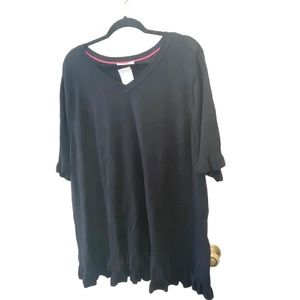 New Isaac Mizrahi black knit tunic sweater top 3X